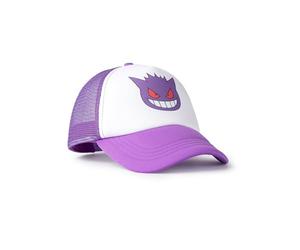 Pokémon Gorra con Visera Curva Ajustable Gengar en Morado | Sombrero de protección Solar con Parte Trasera de Malla Unisex para Adultos | Ropa Casual de Verano | Cierre a presión