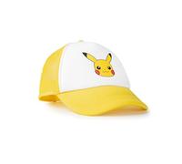 Pokémon Gorra con Visera Curva Ajustable Pikachu en Amarillo y Blanco | Gorra de Verano Unisex con Parte Trasera de Malla | Sombrero Casual de protección Solar con Cierre a presión
