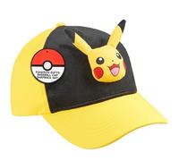Pokémon Gorra Niño 3D Pikachu o Bulbasaur, Anime Gorras Infantiles Ajustable con Personaje de Peluche, Regalo para Niños (4-12 Años, Amarillo Pikachu)
