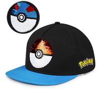 Pokémon Gorra Niño, Gorra Beisbol Diseño Lentejuelas Reversibles Pokeball, Regalos para Niños y Adolescentes, Merchandising Oficial, Talla Unica, Negra