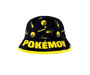 Pokémon Gorra Reversible Sombrero Niño | Pikachu Gorro | Mercancía Oficial Pikachu | Negro | One Size