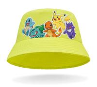 Pokémon Gorras Beisbol Snapback, Gorro Pescador Niño, Sombrero Playa, Bucket Hat, Gorros de Pescador para Niños Pikachu Merchandising Oficial (Amarillo)