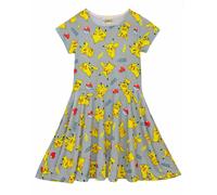 Pokemon Gris Pikachu Vestido skater de manga corta Chicas
