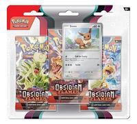 Pokémon JCC - Escarlata y Violeta - Pack de 3 Boosters de Llamas Obsidianas Evoli y Tomberro (1 Booster Aleatorio)