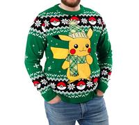 Pokémon Jersey De Navidad Hombre | Pikachu Sueter Navideños | Sueter De Navidad | Verde XXL