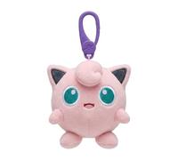 Pokemon Jigglypuff - Juguete de peluche de 3 pulgadas con clip, accesorio oficial para colgar mochila, llavero de anime de animales de peluche rosa suave para niños y coleccionistas