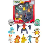 Pokémon Juego de 10 Figuras 5-11 cm Figuras - Garchomp, Pikachu, Charmander, Squirtle, Bulbasaur, Eevee, Scorbunny, Cubone, Wooloo & Riolu - Último 2022 - Juguete Oficial
