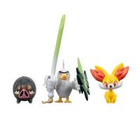 Pokémon Juego de 3 Figuras de Batalla: Cuenta con Figuras de Batalla de Fennekin y Lechonk de 2 Pulgadas y Sirfetch'd de 3 Pulgadas