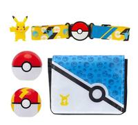Pokémon Pikachu Clip 'N' Go Bandolier Set - Figura de Batalla Pikachu de 2 Pulgadas con Poke Ball y Fast Ball más cinturón temático y Bandolier