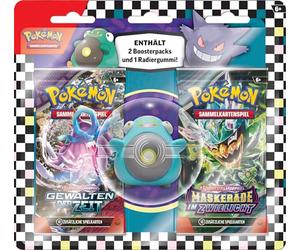 Pokémon - Juego de Cartas coleccionables: blíster de Goma de borrar para el Regreso a la Escuela - Wampitz (1 Goma de borrar y 2 Paquetes de Refuerzos)