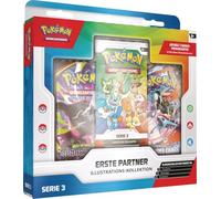 Pokémon - Juego de Cartas coleccionables: Colección de Ilustraciones Primeros Socios: Serie 3 (3 Cartas promocionales, 2 Paquetes de Refuerzo y 1 Hoja de Pegatinas)