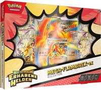 Pokémon - Juego de Cartas coleccionables: Colección Mega-Desarrollo - Héroes sublimes: Mega-Flambirex-ex (1 Carta Promocional holográfica, 1 Carta de Gran tamaño y 4 Paquetes de Refuerzos)