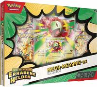 Pokémon - Juego de Cartas coleccionables: Colección Mega-Desarrollo - Héroes sublimes: Mega-Meganie-ex (1 Carta Promocional holográfica, 1 Carta de Gran tamaño y 4 Paquetes de Refuerzos)