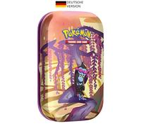 Pokémon - Juego de Cartas coleccionables: Mini Caja de Lata carmesí y púrpura - Nebulosa de Las Sagas - Benesaru (2 Paquetes de Refuerzo y 1 Hoja de Pegatinas)