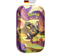 Pokémon - Juego de Cartas coleccionables: Mini Caja de Lata carmesí y púrpura - Nebulosa de Las Sagas - Twirrfinst (2 Paquetes de Refuerzo y 1 Hoja de Pegatinas)