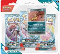 Pokémon - Juego de Cartas coleccionables: Paquete de 3 blíster de carmesí y púrpura - Carmesí y púrpura - Compañeros de Viaje: Irokex (3 Paquetes de Refuerzo y 1 Carta Promocional holográfica)