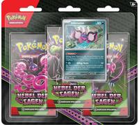 Pokémon - Juego de Cartas coleccionables: Paquete de 3 blíster de carmesí y púrpura - Nebulosa de Las Sagas: Infamomo (3 Paquetes de Refuerzo y 1 Carta Promocional holográfica)