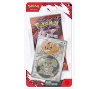 Pokemon - Juego de cartas coleccionables Scarlet & Violet Destined Rivals Blister con tarjeta promocional Eevee, paquete de refuerzo, moneda de coleccionista, a partir de 6 años