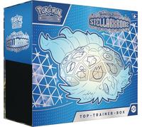 Pokémon - Juego de Cartas coleccionables: Top Trainer Box Carmesin & Purple - Corona Estelar (1 Tarjeta Promocional de Pantalla Completa, 9 Paquetes de Refuerzo y Accesorios Premium)