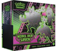 Pokémon - Juego de Cartas coleccionables: Top Trainer Box Carmesin & Purple - Nebulosa de Las Sagas (1 Tarjeta Promocional de Pantalla Completa con máscara Verde, 9 Paquetes de Refuerzo (Alemana)