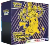 Pokémon - Juego de Cartas coleccionables: Top Trainer Box Carmesin & Purple - Tormentosas Sparks - idioma ALEMAN (1 Tarjeta Promocional de Pantalla Completa, 9 Paquetes de Refuerzo)