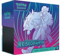 Pokémon - Juego de Cartas coleccionables: Top Trainer Box Carmesin y Purple - Compañeros de Viaje (1 Tarjeta Promocional de Pantalla Completa, 9 Paquetes de Refuerzo y Accesorios Premium)