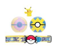 Pokémon Juego de cinturón Pikachu Clip 'N' Go Incluye un cinturón temático y una Figura de acción Pikachu de 5 cm con Accesorios de Sana Bola y Bola Rápida