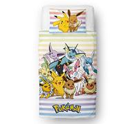 Pokemon Juego de Funda de edredón con Licencia Oficial, Ropa de Cama Reversible de 2 Caras con Funda de Almohada a Juego, Juego de Cama Individual de Character World Brands | polialgodón