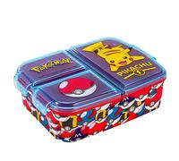 Pokémon Kids Kids - Caja rectangular con múltiples compartimentos para la escuela, viajes, almuerzo, sándwich, Bento, sin BPA