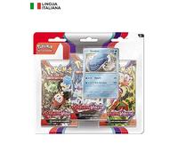 Pokémon- Koraidon y Miraidon GCC Scarlet and Violet-Paquete de 3 (Tres Sobres y Tarjeta Promocional holográfica Dondozo), Color Morado (184-60398)