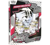 Pokémon KP10.5 Colección de carpetas - Llamas Blancas [Alemán] - 5 Boosters + Álbum de 9 bolsillos con diseño Reshiram | Con lista de coleccionistas y protección de envío Heartforcards®