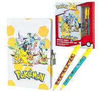 Pokémon Libretas Niños, Diario Secreto Niña Niño con Candado, Set Cuaderno, Set Papelería para Niños, Kit Utiles Escolares (Juego de cuaderno/bolígrafo)