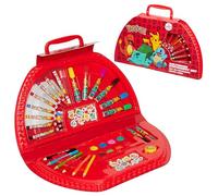 Pokemon Maletin Pinturas Set de Arte para Niños con Rotuladores Lápices de Colores Pinturas de Acuarela Crayones de Cera Pikachu Ideas de Regalos (Rojo)