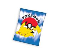 Pokemon Manta Pikachu & Poke Bola Vellón Suave Azul Niña Niño 100cm x 150cm