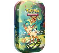 Pokémon Minilata Escarlata y Púrpura-Evoluciones Prismáticas - Leafeon de JCC (2 Paquetes de Mejora y 1 Moneda)