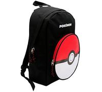 Pokémon - Mochila Juvenil, Diseño Pokeball, Adaptable a Trolley, Accesorio Escolar, Color Rojo y Negor (CyP Brands)