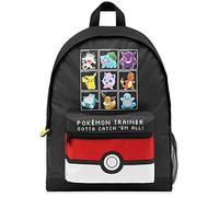Pokémon Mochilas Escolares Pikachu Pokeball Mochila Escolar Niño Adolescente Bolso Escolar Viaje Colegio Deporte Anime Regalo para Niños (Negro/Rojo)