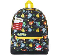 Pokémon Mochilas Escolares Pikachu Pokeball Mochila Escolar Niño Adolescente Bolso Escolar Viaje Colegio Deporte Anime Regalo para Niños (Negro AOP)