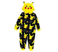 Pokémon Mono con Capucha para niños o niñas, Pijama Todo en uno, Pikachu, Edad de 9-10 años