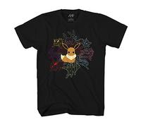 Pokémon Mono Eeveeloutions Eevee - Camiseta (Talla M), Color Negro