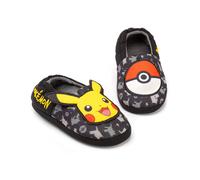 Pokémon Slippers Boys Kids Pikachu Pokeball Black House Shoes Mocasines 32