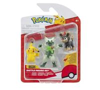 POKEMON Pack de 3 Figuras de Batalla Incluye Figuras de Batalla Litleo y Pikachu de 5 cm y Floragato de 7,5 cm