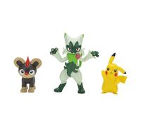 Pokémon Pack de 3 Figuras de Batalla Pokémon: Incluye Figuras de Batalla Litleo y Pikachu de 5 cm y Floragato de 7,5 cm