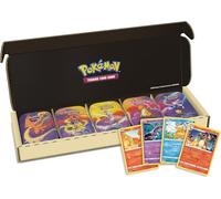 Pokémon: Pack de 5 minilatas Poder de Kanto de JCC Pokémon (10 paquets de Mejora, 5 Monedas y 5 Cartas con Ilustraciones)