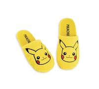 Pokémon Pantuflas de Pikachu para adultos | Pantuflas unisex con estampado de Pikachu para adultos en amarillo | Zapatillas de casa de piel de Monstruo de Bolsillo | Calzado para dormitorio