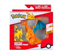 Pokémon PKW3459 - Juego de Figuras de Batalla Glurak & Pikachu, Glurak móvil con Pikachu
