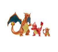 Pokémon Paquete de 3 Evolution de Pokémon - Incluye Las Figuras de acción Charmander de 5 cm, Charmeleon de 7,5 cm y Charizard Battle de 11 cm