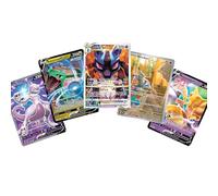Pokémon Paquete de 5 Cartas Raras - V, EX, GX, Full Art, Illustration Rare o Trainer Gallery en bolsa de regalo de Carame