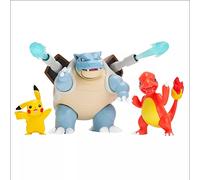 Pokemon - Paquete múltiple de figuras de batalla - Pikachu - Blastoise - Charmeleon - Pokemon figura de acción triple