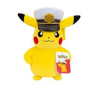 Pokémon Peluche Captain Pikachu Peluche Suave de 20 cm con Sombrero de capitán y Detalles auténticos